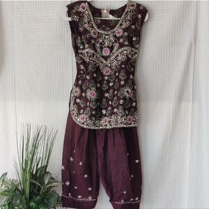 Barbo Girls Fashion, Plum Sharara Suit 20, US Size 2-3